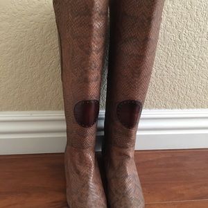 EUFORIA SNAKESKIN/LEATHER BOOTS Sz 36